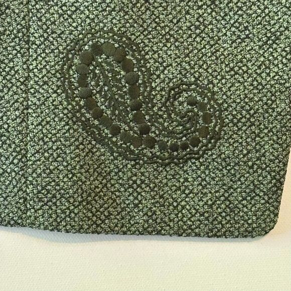 Vintage Judith Hart Blazer Womens 12 Green Paisley Embroidered Tweed 90s Jacket - Picture 11 of 16